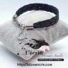 Bracelet en crin tressage plat et fermoir Acier