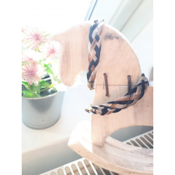 Bracelet en crin tressage plat et fermoir Acier