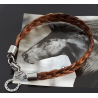 Bracelet en crin tressage plat et fermoir Acier