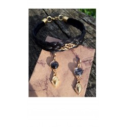 Bracelet en crin tressage plat et fermoir Acier