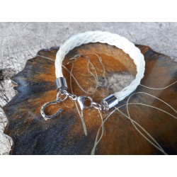 Bracelet en crin tressage plat et fermoir Acier
