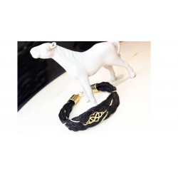 Bracelet en crin tressage plat et fermoir Acier