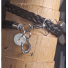 Bracelet double tour, tressage en crins qui se ferme avec un coeur en Argent